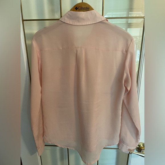 Women’s Sheer blush button up blouse - Picture 5 of 5